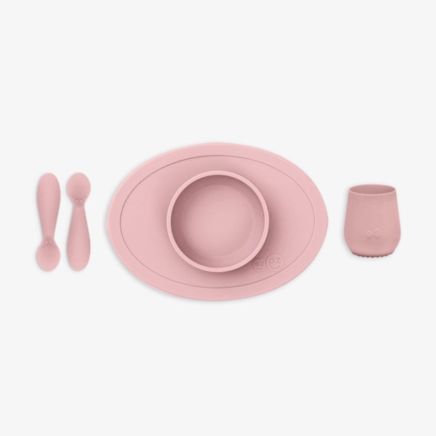 Σετ Φαγητού Σιλικόνης Αντιολισθητικό-First foods set ροζ