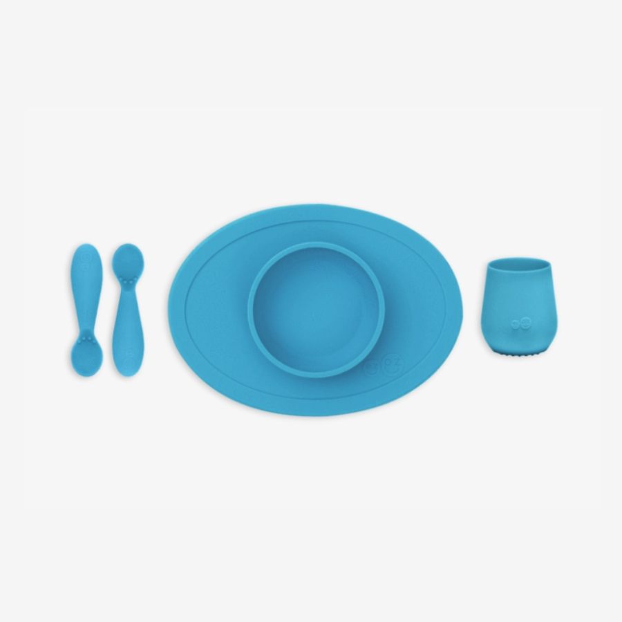 Σετ Φαγητού Σιλικόνης Αντιολισθητικό-First foods set μπλε