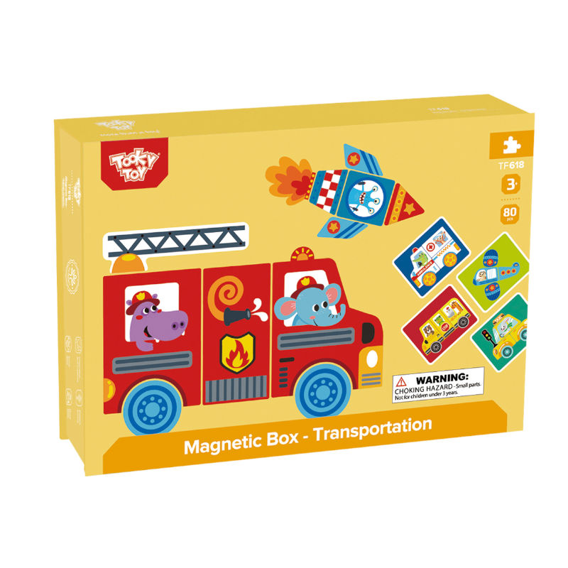 Αυτό το μαγνητικό κουτί Μέσα Μεταφοράς δίνει τη δυνατότητα στο παιδί να συνθέσει και να μάθει τα μέσα μεταφοράς και τα οχήματα!