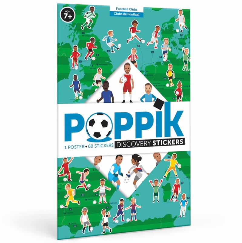Poppik Football Clubs-Sticker Poster. Μια δημιουργική απασχόληση για μικρούς και μεγάλους!