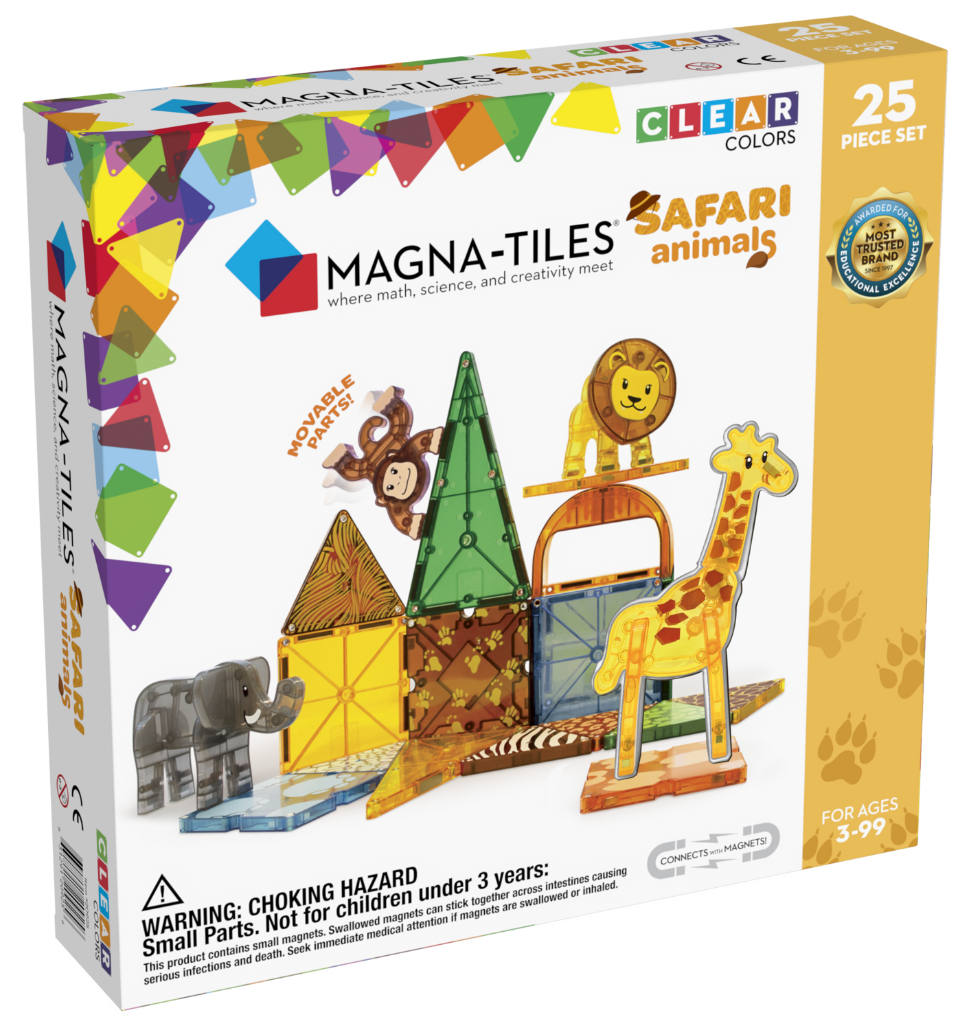 Magna Tiles - Μαγνητική Κατασκευή  Ζωάκια Σαφάρι 25 Τεμ