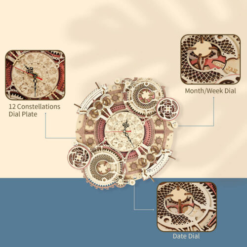 Κατασκευή Ξύλινο Επιτοίχιο Ρολόι - Zodiac